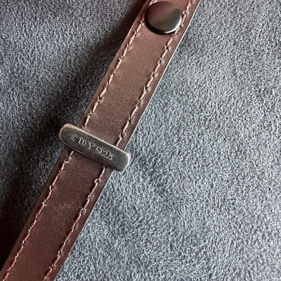 David Yurman Triple Wrap Cable Bracelet in Brown Leather - Picture 11 of 13